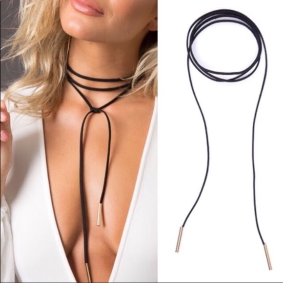 NIP Faux Suede Adjustable Wrap Choker - Picture 1 of 11